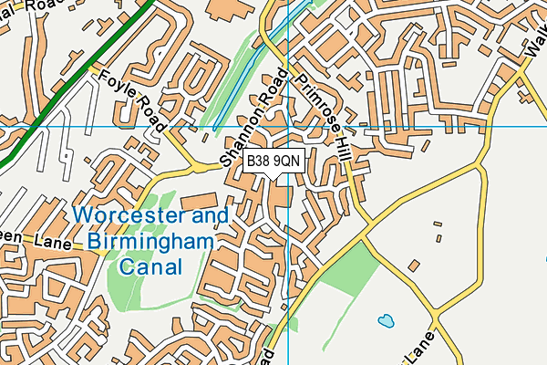 B38 9QN map - OS VectorMap District (Ordnance Survey)