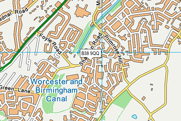 B38 9QQ map - OS VectorMap District (Ordnance Survey)