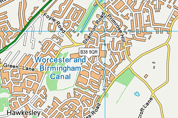 B38 9QR map - OS VectorMap District (Ordnance Survey)