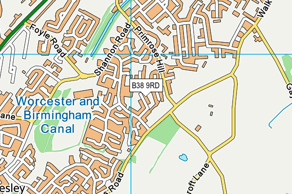 B38 9RD map - OS VectorMap District (Ordnance Survey)