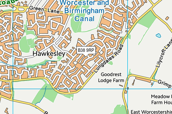 B38 9RP map - OS VectorMap District (Ordnance Survey)