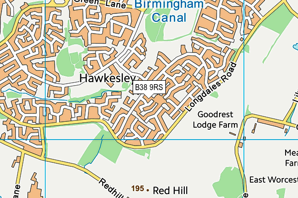 B38 9RS map - OS VectorMap District (Ordnance Survey)