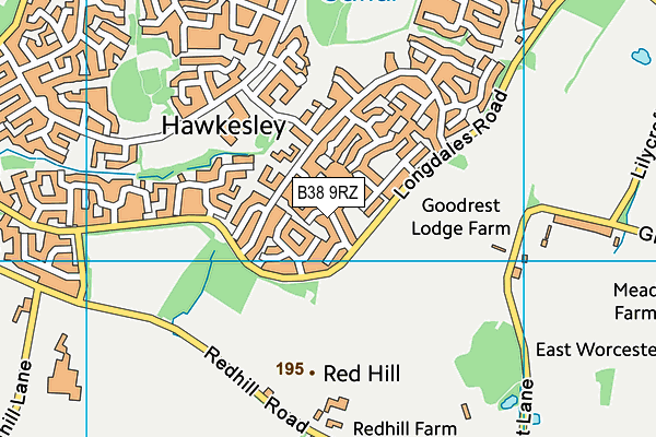 B38 9RZ map - OS VectorMap District (Ordnance Survey)