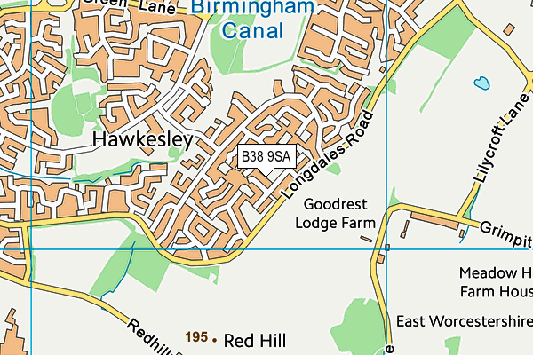 B38 9SA map - OS VectorMap District (Ordnance Survey)