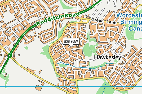 B38 9SW map - OS VectorMap District (Ordnance Survey)