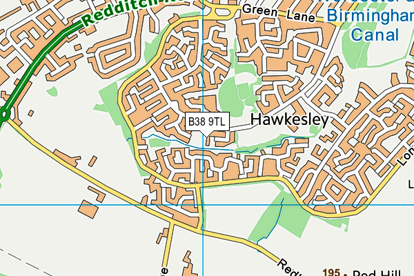 B38 9TL map - OS VectorMap District (Ordnance Survey)