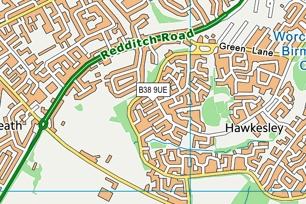 B38 9UE map - OS VectorMap District (Ordnance Survey)