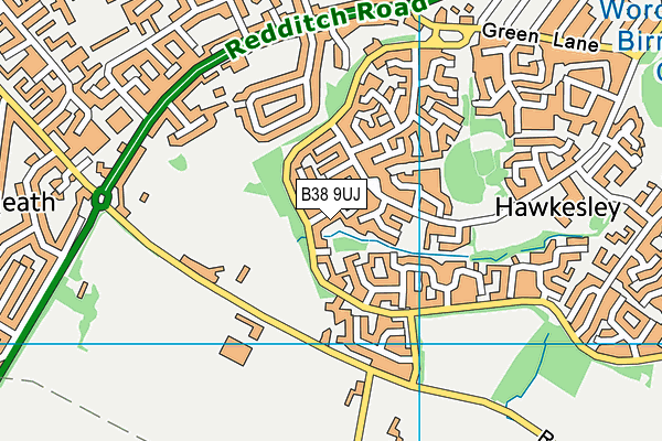 B38 9UJ map - OS VectorMap District (Ordnance Survey)