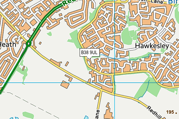 B38 9UL map - OS VectorMap District (Ordnance Survey)