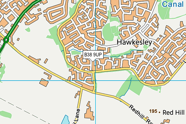 B38 9UP map - OS VectorMap District (Ordnance Survey)