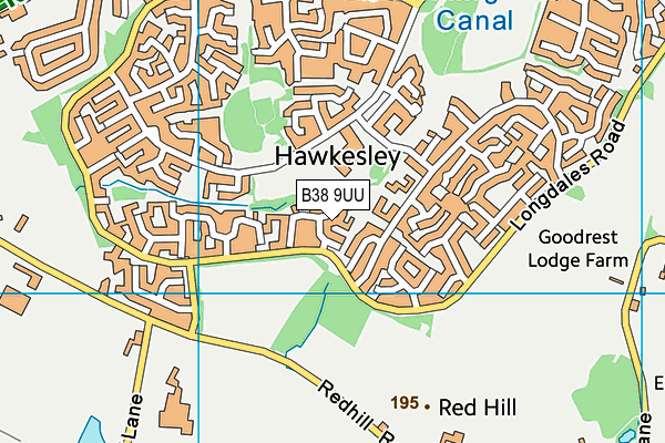 B38 9UU map - OS VectorMap District (Ordnance Survey)