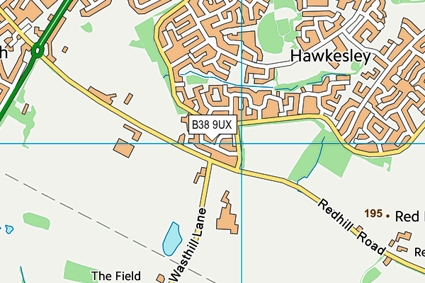 B38 9UX map - OS VectorMap District (Ordnance Survey)