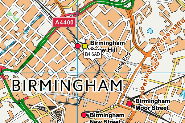 B4 6AD map - OS VectorMap District (Ordnance Survey)