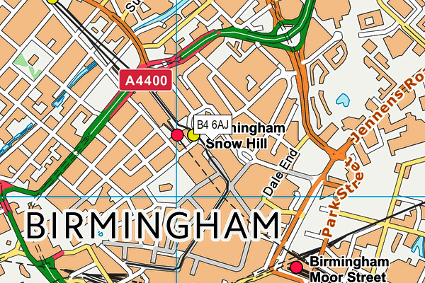 B4 6AJ map - OS VectorMap District (Ordnance Survey)
