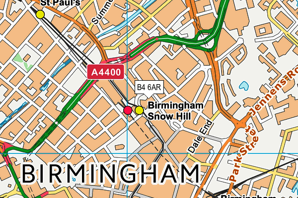 B4 6AR map - OS VectorMap District (Ordnance Survey)