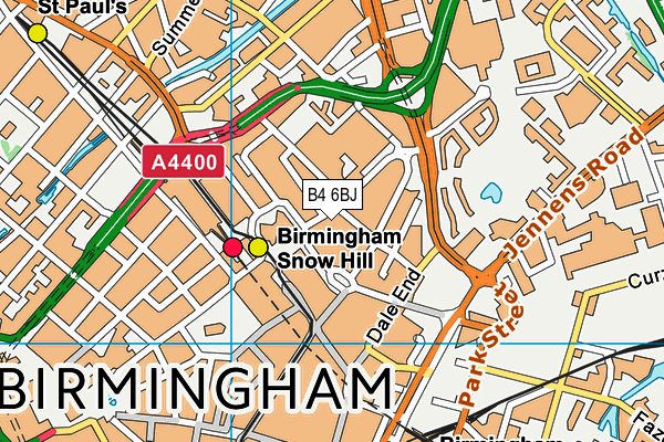 B4 6BJ map - OS VectorMap District (Ordnance Survey)