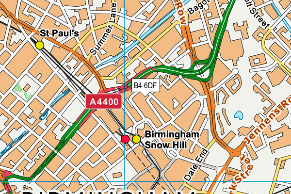 B4 6DF map - OS VectorMap District (Ordnance Survey)