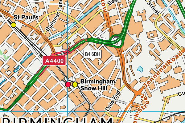 B4 6DH map - OS VectorMap District (Ordnance Survey)