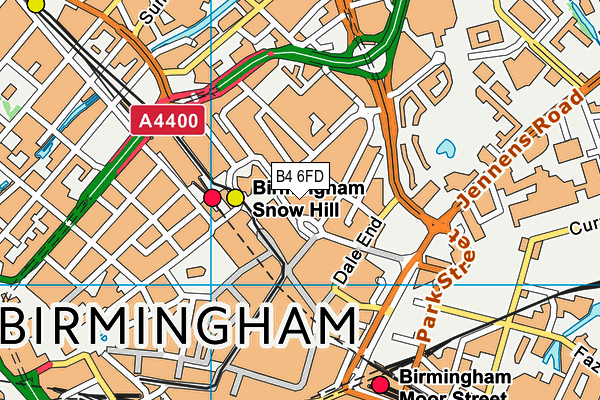 B4 6FD map - OS VectorMap District (Ordnance Survey)