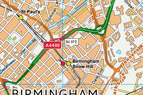 B4 6FE map - OS VectorMap District (Ordnance Survey)