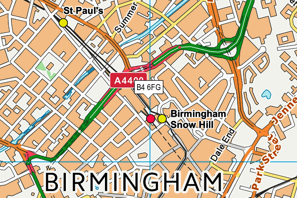 B4 6FG map - OS VectorMap District (Ordnance Survey)