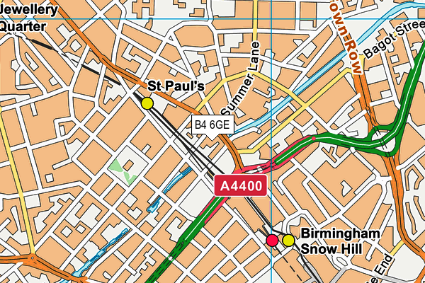 B4 6GE map - OS VectorMap District (Ordnance Survey)