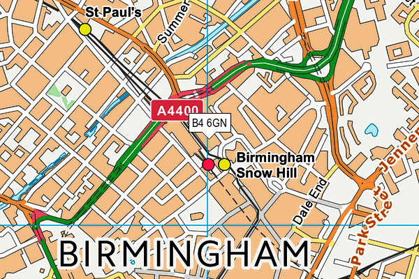B4 6GN map - OS VectorMap District (Ordnance Survey)