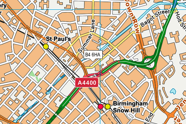 B4 6HA map - OS VectorMap District (Ordnance Survey)