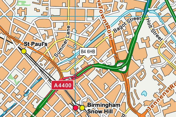 B4 6HB map - OS VectorMap District (Ordnance Survey)