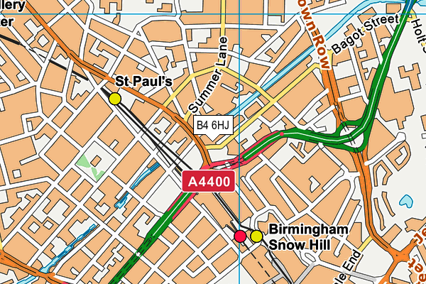 B4 6HJ map - OS VectorMap District (Ordnance Survey)