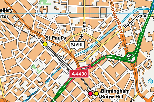 B4 6HU map - OS VectorMap District (Ordnance Survey)