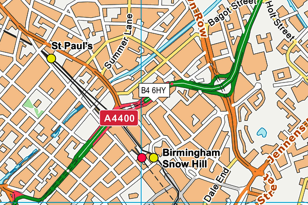 Puregym (Birmingham Snow Hill Plaza) map (B4 6HY) - OS VectorMap District (Ordnance Survey)