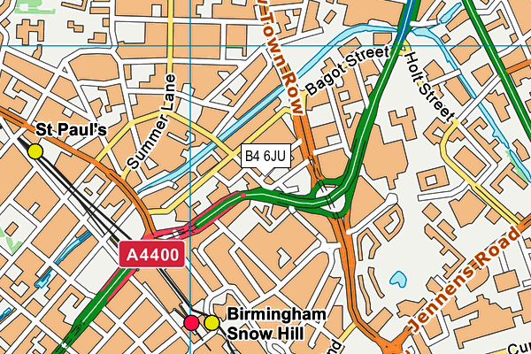 B4 6JU map - OS VectorMap District (Ordnance Survey)