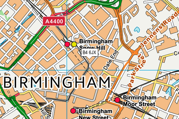 B4 6JX map - OS VectorMap District (Ordnance Survey)