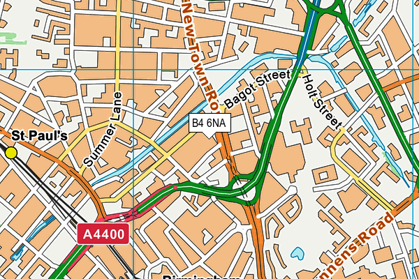 B4 6NA map - OS VectorMap District (Ordnance Survey)