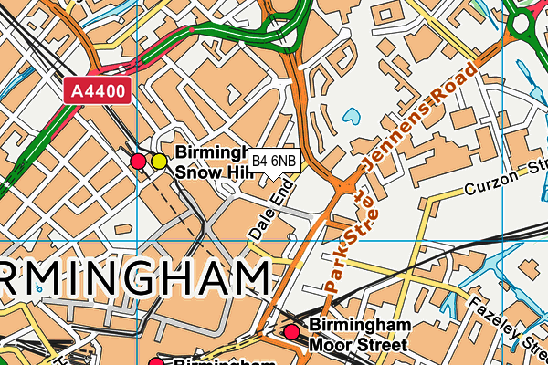 B4 6NB map - OS VectorMap District (Ordnance Survey)