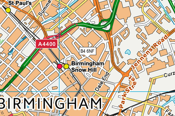 B4 6NF map - OS VectorMap District (Ordnance Survey)