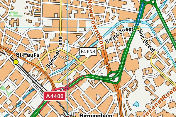 B4 6NS map - OS VectorMap District (Ordnance Survey)