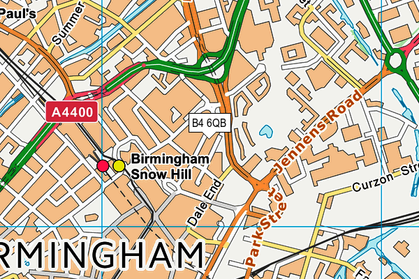 B4 6QB map - OS VectorMap District (Ordnance Survey)