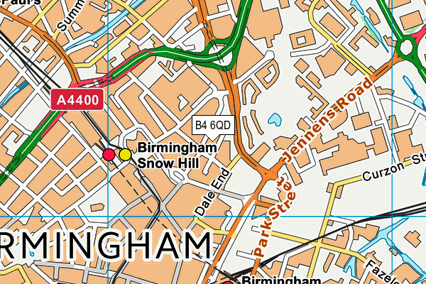 B4 6QD map - OS VectorMap District (Ordnance Survey)