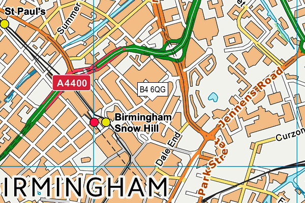 B4 6QG map - OS VectorMap District (Ordnance Survey)