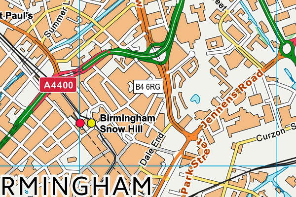B4 6RG map - OS VectorMap District (Ordnance Survey)