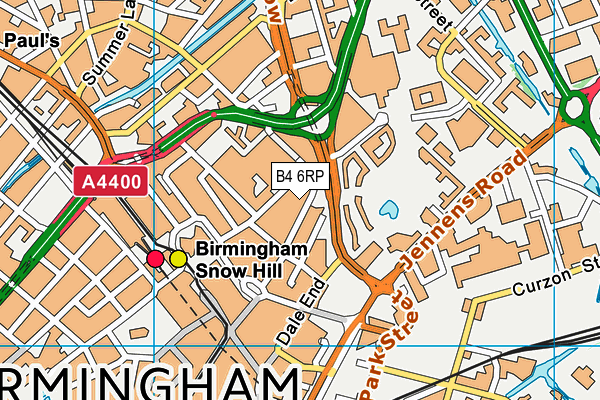 B4 6RP map - OS VectorMap District (Ordnance Survey)