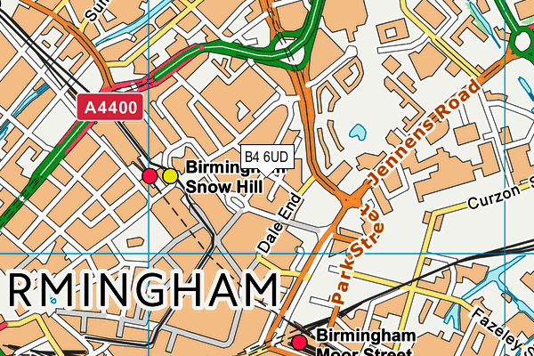 B4 6UD map - OS VectorMap District (Ordnance Survey)