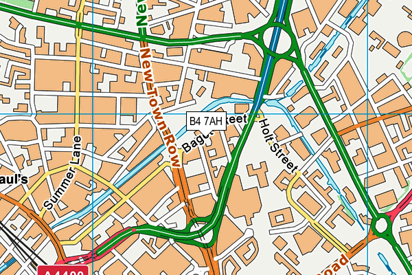 B4 7AH map - OS VectorMap District (Ordnance Survey)