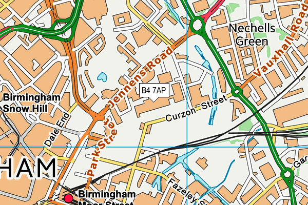 B4 7AP map - OS VectorMap District (Ordnance Survey)