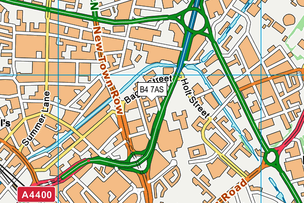 B4 7AS map - OS VectorMap District (Ordnance Survey)