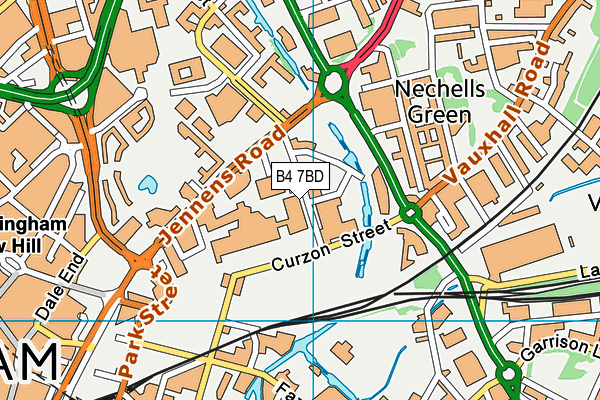 B4 7BD map - OS VectorMap District (Ordnance Survey)