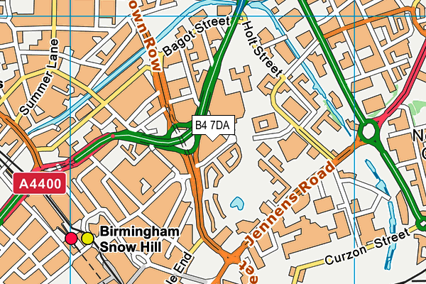 B4 7DA map - OS VectorMap District (Ordnance Survey)