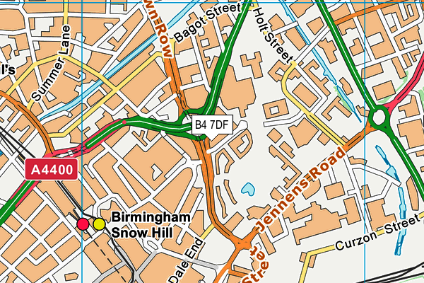 B4 7DF map - OS VectorMap District (Ordnance Survey)